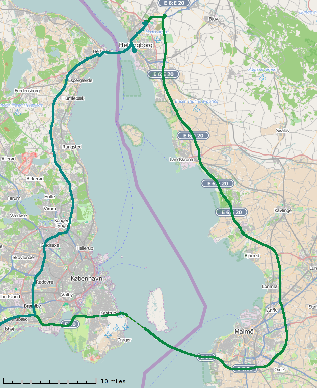 Øresund crossing map