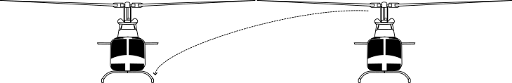 trajectory from the roof of one helicopter to the skid of another